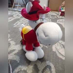 Vintage With Tags Rocky And Bullwinkle Plush Horse Toy with Red Hat